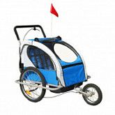 Велоприцеп детский с амортизатором двухместный