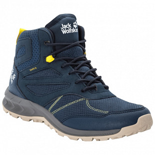 Водонепроницаемые кроссовки мужские Jack Wolfskin Woodland Texapore Mid M dark blue / lime