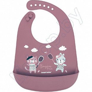 Слюнявчик Canpol babies Bonjour Paris С карманом 74/027_red