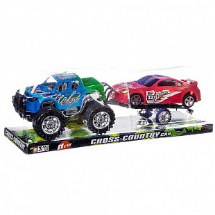 Набор Shenzhen Toys инерционный джип с легковушкой на прицепе 131-001