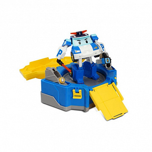 Игровой набор Robocar Poli Кейс с трансформером Поли 12, 5 см с гаражом 83072