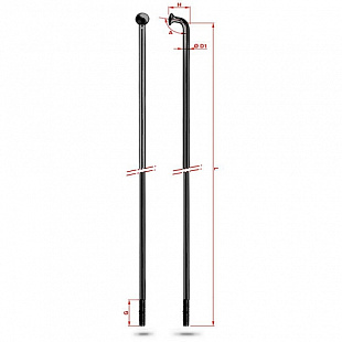 Спица Rodi Round Oxidised 2,0X294 мм black 7RC0020294