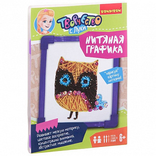 Картина из ниток Bondibon Нитяная графика Сова ВВ1696-1