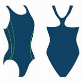 Купальник женский для бассейна Atemi пайпинг blue/lime BW 6 4