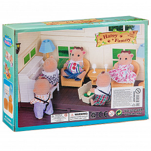 Игровой набор Happy Family 012-08B с фигуркой зверюшки, комната