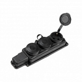 Розетка 3-ая переносная Юпитер с заземлением black JP7601-03