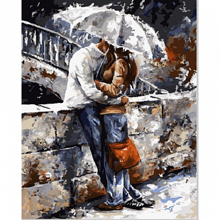 Картина по номерам с трафаретом для нанесения и кисточками Picasso В объятьях под дождем PC5065005