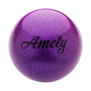 Мяч для художественной гимнастики Amely с блестками AGB-103 15 см purple