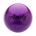 Мяч для художественной гимнастики Amely с блестками AGB-103 15 см purple