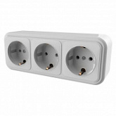 Розетка 3-ая Юпитер Стандарт RA16-365-Б white JP7410-10