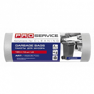 Пакеты PROservice для мусора Standard, 120 л, 10 шт., whites