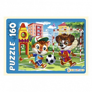 Пазл Рыжий Кот Котенок и щенок на футболе П160-6794