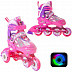Раздвижные роликовые коньки RGX Yuppie Pink (светящиеся колеса)