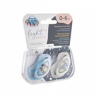 Пустышка Canpol babies Bonjour Paris Силиконовая Симметричная 0-6 мес., 2 шт. (22/647_blu) blue