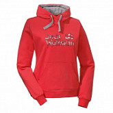 Джемпер женский Jack Wolfskin High Density Logo Hoody Women red