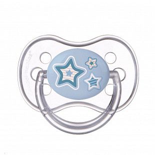 Пустышка Canpol babies Newborn Baby Силиконовая Круглая с колпачком 6-18 мес. (22/563_сap) blue