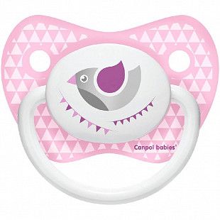 Пустышка анатомическая силиконовая Canpol babies Let’s Celebrate 0-6 мес. (23/279_pin) pink