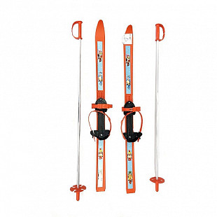 Лыжи детские Тяни-Толкай Вираж-спорт с палками orange