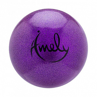 Мяч для художественной с насыщенными блестками Amely AGB-303 15 см violet