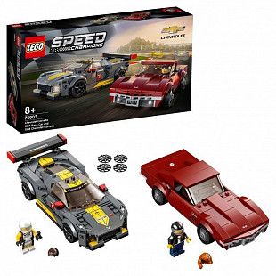 Конструктор LEGO SPEED CHAMPIONS Гоночные автомобили Chevrolet Corvette C8.R Race Car and 1968 Chevrolet Corvette 76903