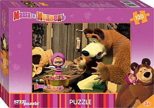Пазлы Step Puzzle 120 "Маша и Медведь" 75112