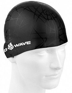 Шапочка для бассейна (плавания) взрослая Mad Wave Cobweb black