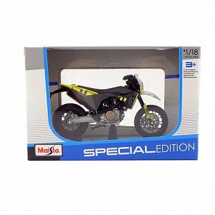 Масштабная модель мотоцикла Maisto 1:18 2023 Husqvarna 701 Supermoto 39300 (20-23091) Rat Black/Grey/Yellow