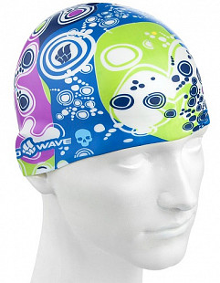 Шапочка для бассейна (плавания) взрослая Mad Wave Silicone Printed Melancholic blue/purple