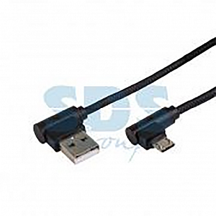 USB кабель Rexant microUSB, 1 м шнур black (угловые разьемы) 18-7026-9