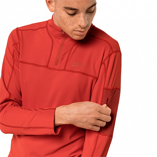 Рубашка с длинными рукавами мужская Jack Wolfskin Performance Halfzip M lava red