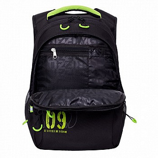 Рюкзак школьный GRIZZLY RB-050-2 /1 black/light green