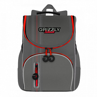 Рюкзак школьный с мешком GRIZZLY RAm-185-2 /3 grey