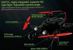 Гоночный квадрокоптер Eachine Assassin 180 ARF