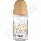 Антиколиковая бутылочка для кормления Canpol babies EasyStart Mountains с широким горлышком 240 мл 3 мес. + (35/243_bei)