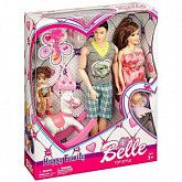 Набор кукол "Счастливая семья" c аксессуарами, Belle JX600-97B