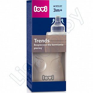 Бутылочка для кормления Lovi Trends 250 мл., 3 мес. + (21/563_bei)
