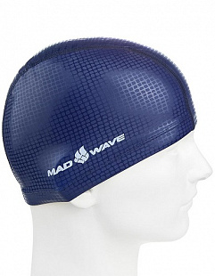 Шапочка для бассейна (плавания) взрослая Mad Wave PU Coated Texture blue