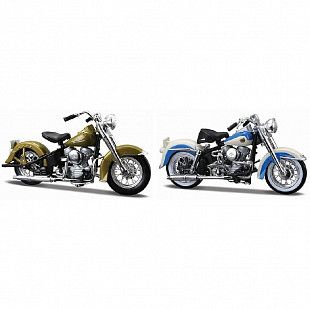 Набор мотоциклов Maisto 1:18 Harley Davidson 1953 74FL Hydra Glide + 1958 FLH Duo Glide 37301 (50'S)