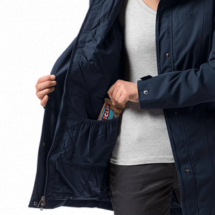 Пальто женское Jack Wolfskin Madison Avenue Coat midnight blue