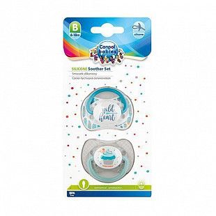 Пустышка Canpol babies Wild Nature Силиконовая Симметричная 6-18 мес., 2 шт. (23/955)  grey