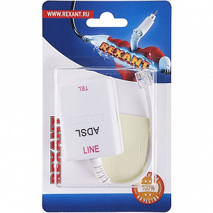 Розетка телефонная Rexant на стену, ADSL сплиттер, 6Р-4С RJ-11 06-0103-B