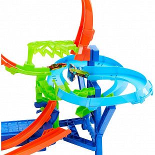 Трек Hot Wheels Stunt Tracks Mid-Air Crash Collision Dans Les Airs (JFD12)