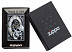 Зажигалка Zippo Skull Clock 29854 black matte