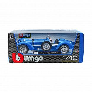 Коллекционная машина Bburago 1:18 Bugatti Type 59 1934 (18-12062) blue