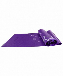 Гимнастический коврик для йоги, фитнеса с рисунком Starfit FM-102 PVC purple (173x61x0,5)