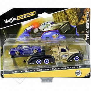 Эвакуатор игрушечный и машинка Maisto Missile Tow Flatbed & 1987 Buick Regal T-Type (15055)