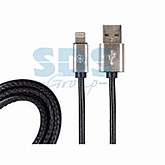USB кабель Rexant micro USB, шнур в кожаной оплетке black 18-4233-9