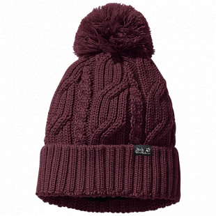 Шапка мужская Jack Wolfskin Stormlock Pompom Beanie port wine 1905091-2201561