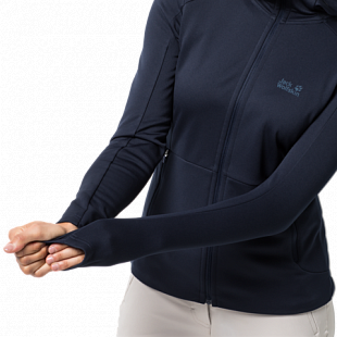Джемпер женский Jack Wolfskin Kiewa Hooded Jacket W midnight blue