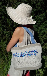 Сумка-лодочка из льна